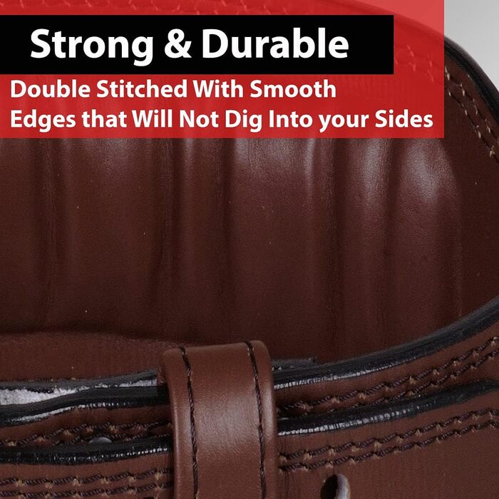 Шкіряний пояс для важкої атлетики IBRO, 7 мм, для чоловіків, присідання, станова тяга, силові тренування, бодібілдинг, міцна сталева пряжка, комфортне важке підняття, підтримує спину коричневий Small