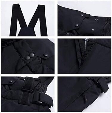 Чоловічий комплект зимового одягу HOTIAN: куртка та штани для сноубордингу, катання на лижах та хайкінгу, чорний/чорний