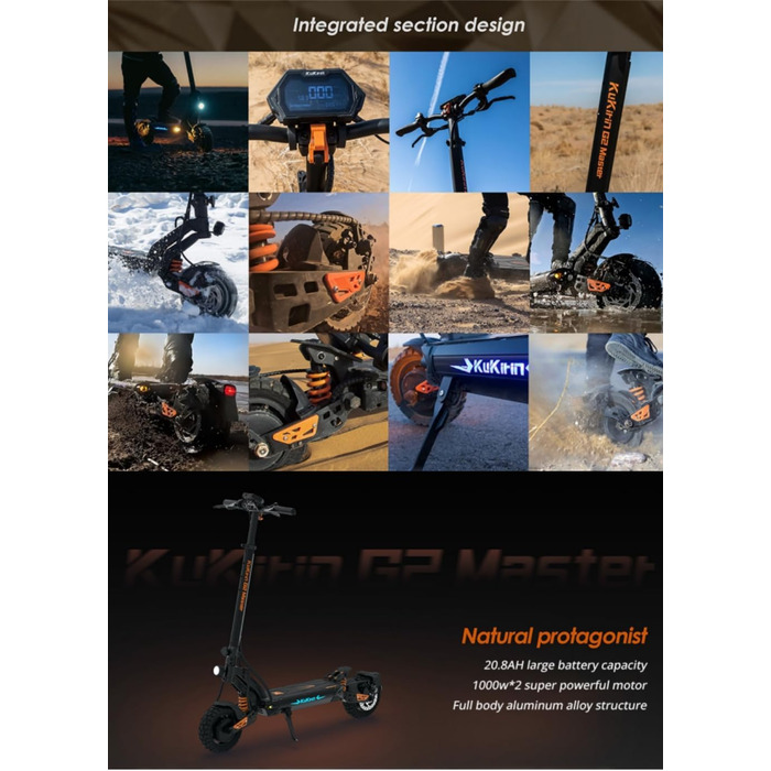 Електросамокат KugooKirin G2 Master 52V 20.8Ah, запас ходу 70 км, 10'' колеса