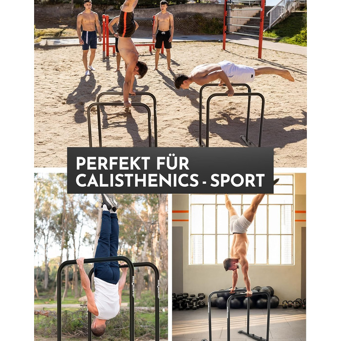 NEOLYMP Dip Station для віджимань: 400 кг, регульована ширина, з E-Book, антиковзні ніжки. Комплект для фітнесу вдома (турнік + еластична стрічка)