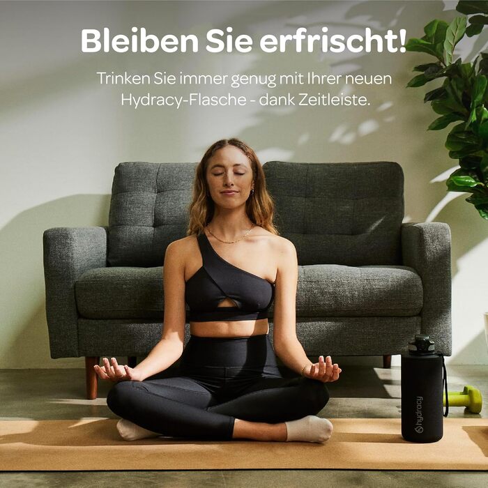 Водна пляшка Hydracy 2L з соломкою та таймером: спортивна, BPA-free, проти протікання, без конденсату