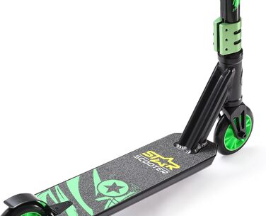 Трюковий самокат STAR SCOOTER Pro Sport для дітей від 5 років, алюмінієвий, 110 мм, HIC компресія, чорний/зелений