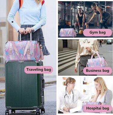 Спортивна сумка з єдинорогом, рожева - для тренувань та спорту (унісекс)