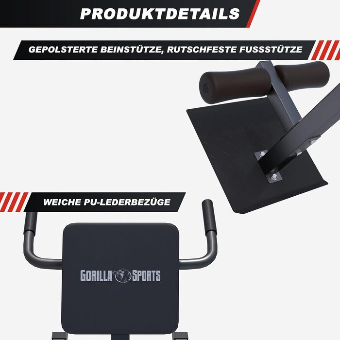 Рюкзак-тренажер GORILLA SPORTS® - 5-позиційний, до 120 кг, з фіксацією ніг, чорний. Тренажер для спини, гіперрозгинання, прес, для дому