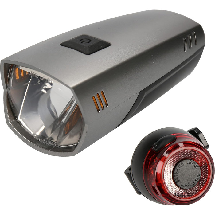 Велофара Windmeile: комплект передньої та задньої велофари з USB, LED OSRAM, 35 Lux, IPX5, сертифікат StVZO, для електровелосипедів та педал-електровелосипедів