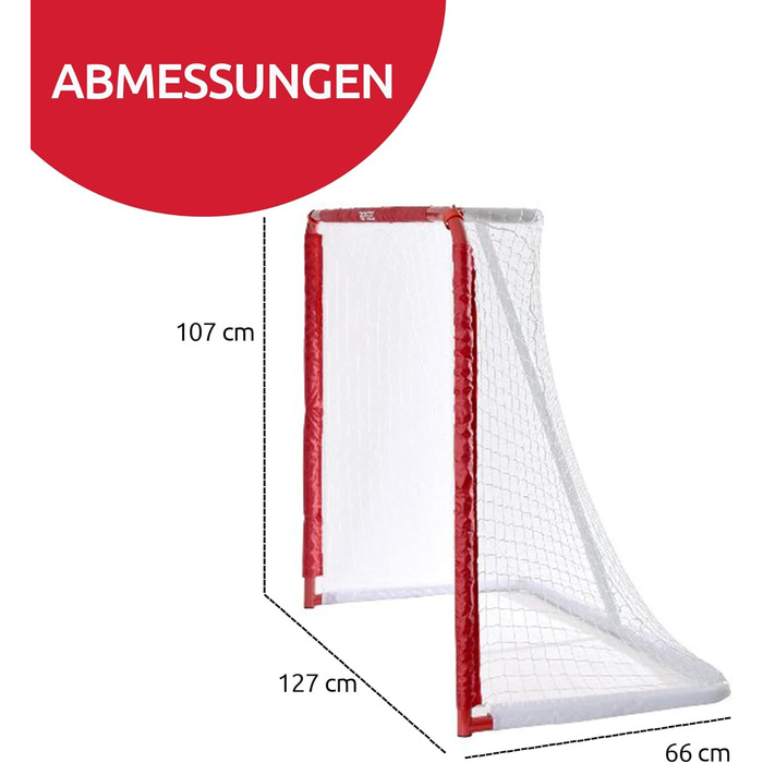 Ворота для хокею Street-Hockeytor 50'' Outdoor, для дітей, червоно-білі, 127x107x66 см