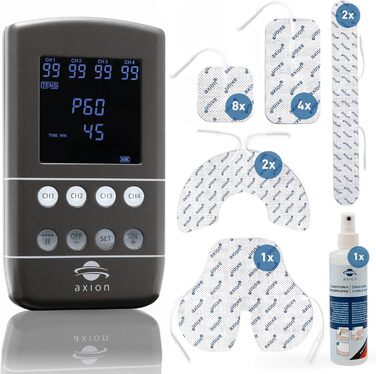 Пристрій TENS EMS STIM-PRO X9+ з 8 електродів для терапії болю, масажу та нарощування м'язів - axion® (4) X9B