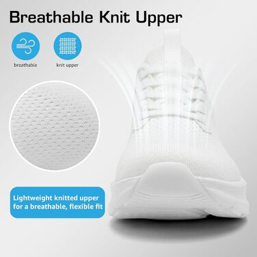 Кросівки Slip-On DimaiGlobal для чоловіків. Легкі, дихаючі спортивні кросівки для занять спортом, відпочинку та бігу. Білі, 44 EU.