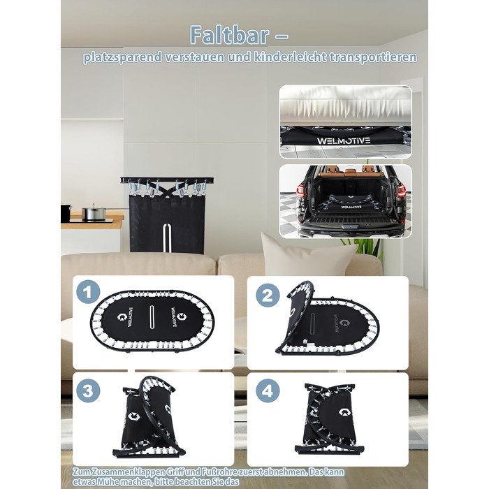 Батут овальний для дому 2 осіб, до 150 кг, синій з ручками - для дітей та дорослих, фітнес, розвиток м'язів