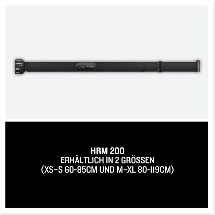 Гармін HRM 200 - нагрудний датчик серцевого ритму, преміум-якість, батарея до 1 року, для точного вимірювання, розмір M-XL