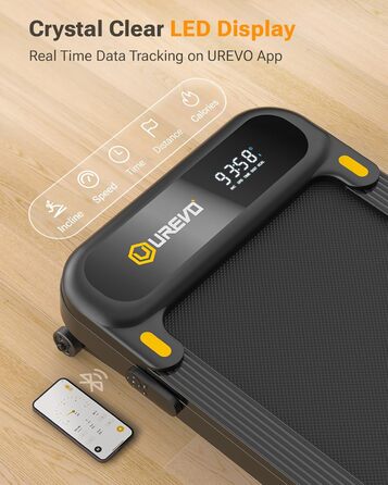 Smart Walking Pad [Spacewalk 3S] Чорний: Ходункова доріжка з автоматичним нахилом, 42x108 см, для дому та офісу