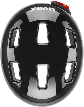 Дитячий велосипедний шолом Uvex HLMT 4 Reflexx, легкий, з LED-підсвіткою, індивідуальне регулювання розміру, 55-58 см, чорний