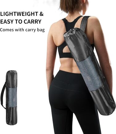 Йога мат PROIRON, неслизька, з розміткою, для йоги, фітнесу та спорту, блакитна