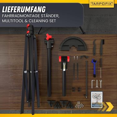 Підставка для збирання велосипедів Tarpofix® до 30 кг | Професійна підставка для ремонту велосипедів та електровелосипедів | Важкий велосипедний тримач для E-bike | Підставка для ремонту велосипедів | Червона