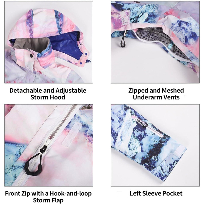 Жіночий гірськолижний костюм GSOU SNOW (2 частини) - куртка та штани, водонепроникний, вітронепроникний, дихаючий, з утепленням, XL