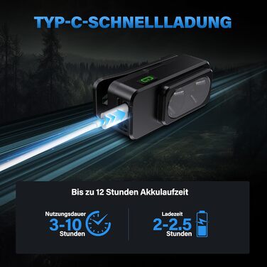 LED налобний ліхтар Sidark з акумулятором, 2 шт. - 8 режимів, сенсор, водонепроникність IPX7, магнітний, для кемпінгу та активного відпочинку