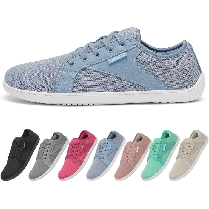 В'язані босижні черевики SAGUARO Unisex з широкою передньою частиною та без підйому, Luck Ⅰ, розмір 36-48 (38 EU, блакитний)