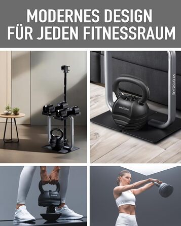 Регульована гиря BYZOOM FITNESS 13,6 кг 5-в-1, компактна для домашнього фітнесу, силових та функціональних тренувань, для чоловіків і жінок, чорна