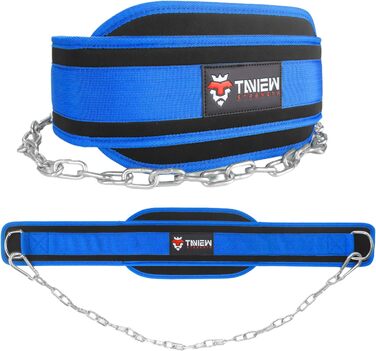 TAVIEW Діп-пояс з ланцюгом для підтягувань, обтяжений, синій, Heavy Duty