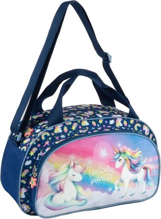 Спортивна сумка Goldkids для дітей (дівчаток та хлопчиків) з мотивом футболу та єдинорога - сумка для плавання з посиленим дном, 40 x 22 x 20 см