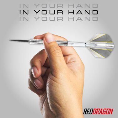 Дротики RED DRAGON Seren Pure 90% вольфраму, сталевий наконечник, професійний набір, 21-25 г, з крилами і хвостовиками, 4 стилі