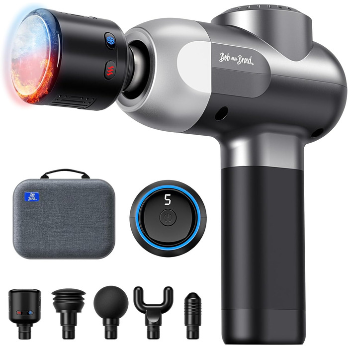 Масажер для тіла Bob and Brad C2 Pro з підігрівом та охолодженням, професійний електричний масажер для дому, фітнесу, відновлення та зняття болю (сріблястий)