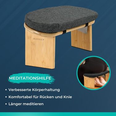 Складаний пуф для медитації Buddley з подушкою, ергономний стільчик для йоги та медитації