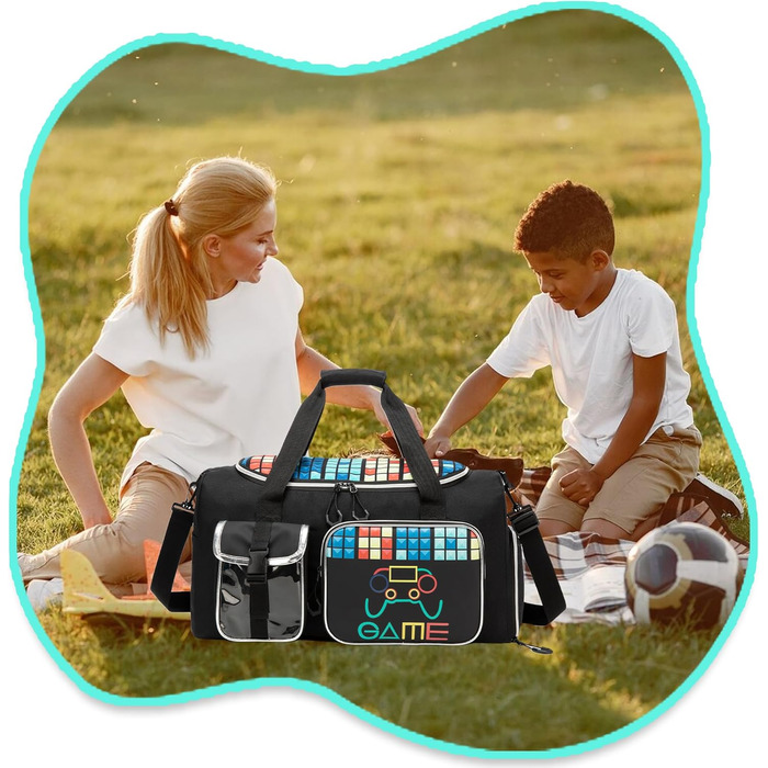 Дитяча спортивна сумка HTGROCE з відділенням для взуття. Сумка для плавання, подорожей. Колір: білий (A-білий), чорний (B-чорний)