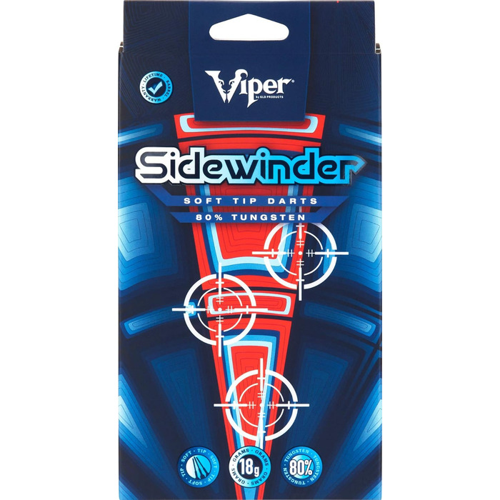 Дротики Viper Sidewinder з м’яким наконечником, 80% вольфраму, 18 г