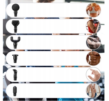 Перкусійний масажер Massage Gun з 6 насадками