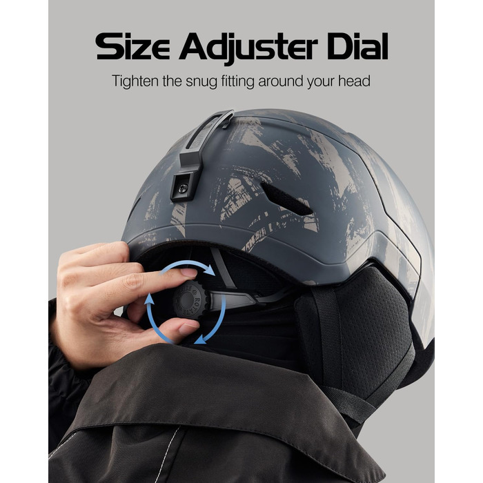 Шолом гірськолижний/сноубордичний Odoland, унісекс, чорний, регульований, для дорослих та підлітків