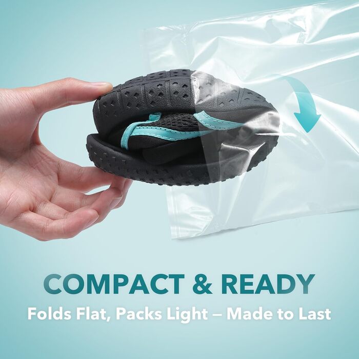 Водні черевики WateLves: швидковисихаючі, дихаючі, унісекс для плавання, басейну, пляжу (41 EU, чорний)