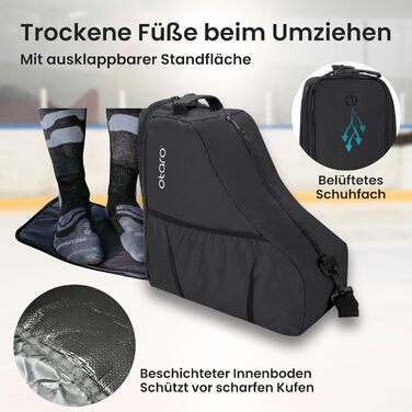Чохол для ковзанів Otaro: водовідштовхуючий та міцний | Для дітей та дорослих, для роликів та ковзанярського спорядження (Чорний)