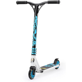 Трюковий самокат STAR SCOOTER Pro Sport 110 мм для дітей від 5 років, алюмінієвий, біло-синій, HIC компресія