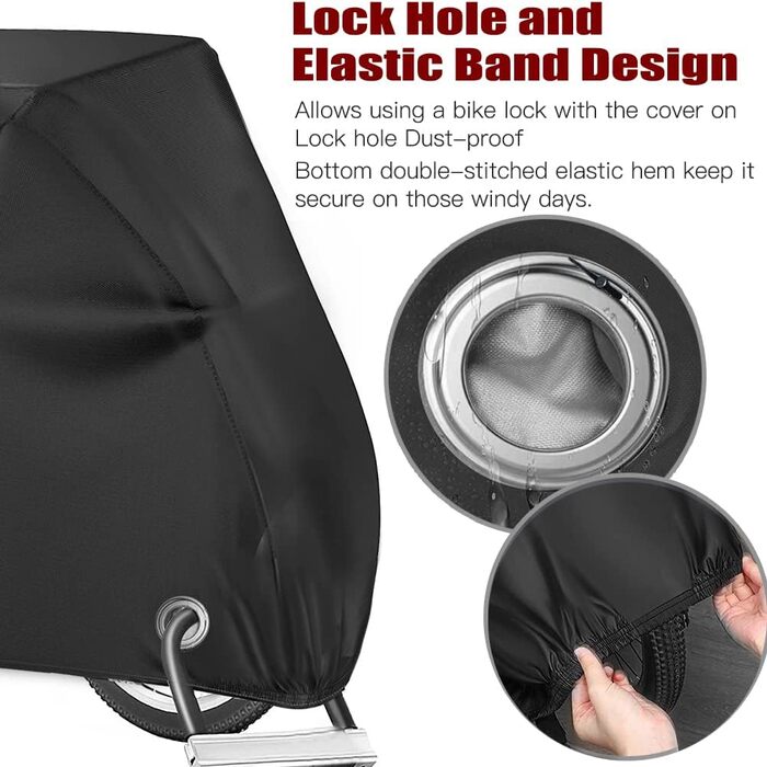 Водонепроникний чохол для велосипеда - гараж для велосипеда 210D Oxford, захисна накидка з сумкою, брезент для велосипеда 200×110×90cm, підходить для 2 велосипедів