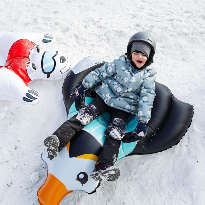 Надувний сніговий сніговик-пончик, сніговий рожок, іграшка для снігу для дорослих та дітей, сімейний відпочинок на свіжому повітрі, катання на снігу після катання на лижах або сноуборді (Пенгвін)