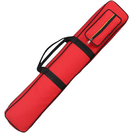 Чохол для кия Billard з ручкою, 8 відділень, червоний. Захисний чохол для кия з гелевою ручкою, стійкий до ударів, для зберігання билярду