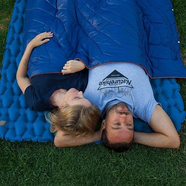 Naturehike Ultraleichte Isomatte - Надувна килимок для кемпінгу та подорожей, 6.5 см, блакитний, двошаровий