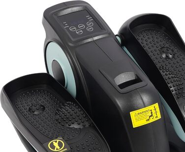 Еліптичний тренажер під стіл з пультом та дисплеєм, регульована швидкість, електричний, для ніг та рук (Чорний+Блакитний)