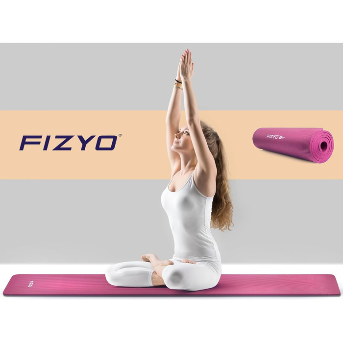 Килимок для йоги та фітнесу FIZYO FITYO, рожевий, 183x61x1 см, NBR-гума, для йоги, тренувань, відпочинку