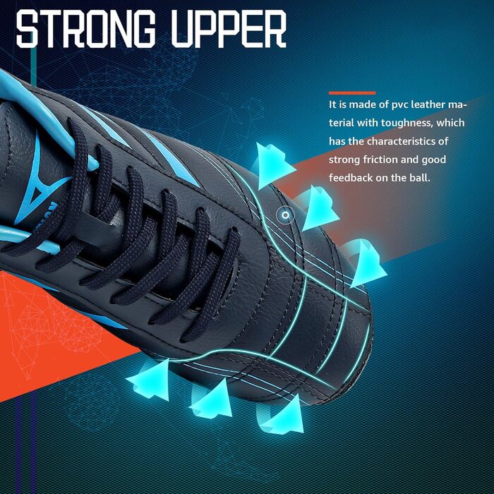 Дитячі футбольні бутси Littleplum - Outdoor, Athletic, Soccer, блакитний та зелений (36 EU, A Schwarz Blau)