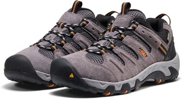Чоловічі трекінгові черевики KEEN Headout Low Waterproof - сіро-помаранчеві (46 EU)