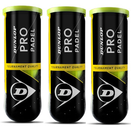 М'ячі для паделу Dunlop Pro, жовті, 9 штук (3 упаковки по 3)