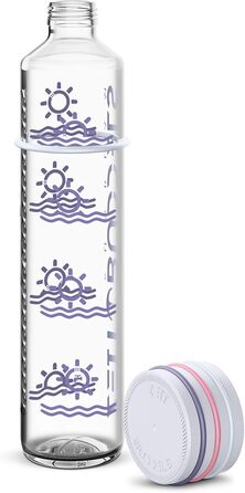 Мотивуюча скляна пляшка для води SUNBEAM 1 л з часовою міткою, без BPA, для газованих напоїв, ударостійка, біла
