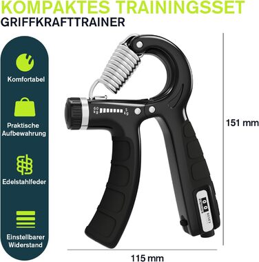 Набір для тренування зап'ястя 2 шт. (5-60 кг), тренажер для рук, Grip, FC0101, блакитний