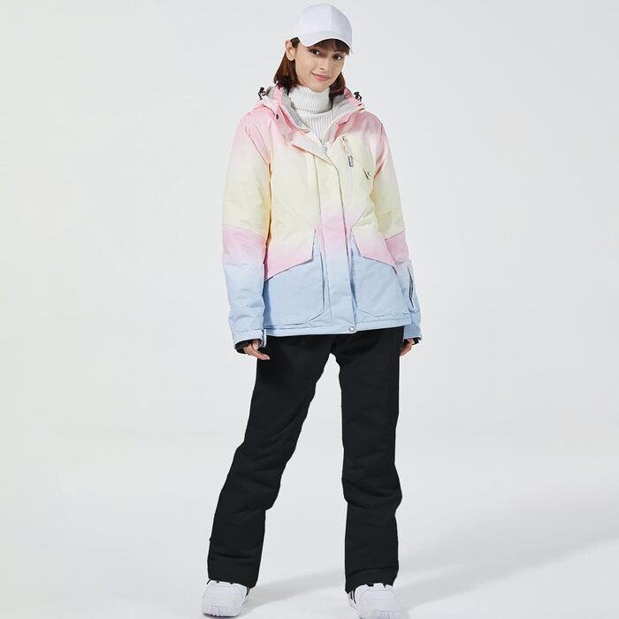 Комплект гірськолижний жіночий HOTIAN 2 в 1: куртка та штани, водонепроникний, вітронепроникний, для сноуборду та гірськолижного спорту, M, 2020+