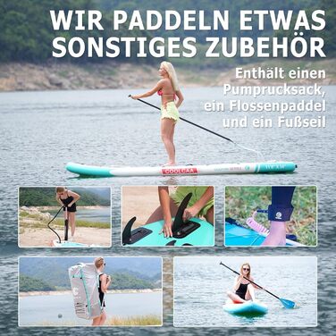 SUP дошка COOLCAA Maple Marlin Lite 355 см, надувний сапборд для дорослих, ширина 86 см, вантажопідйомність 222 кг + аксесуари та сумка