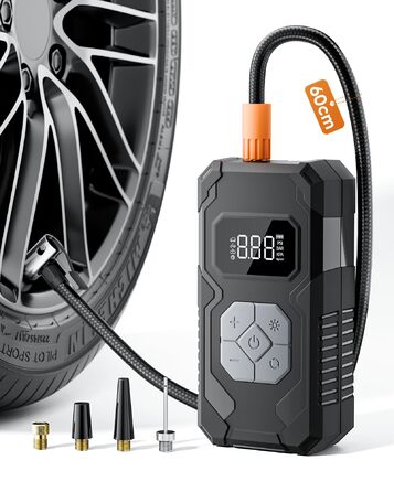 Електричний компресор для шин 150 PSI: насос для авто, велосипеда, мотоцикла, м'ячів (сірий)