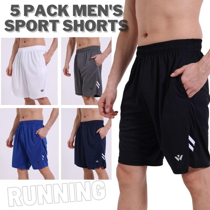 Спортивні штани для чоловіків з кишенями та еластичним поясом, швидковисихаючі, для бігу (S, Чорний, Сірий, Синій, Морська хвиля, Світло-сірий)