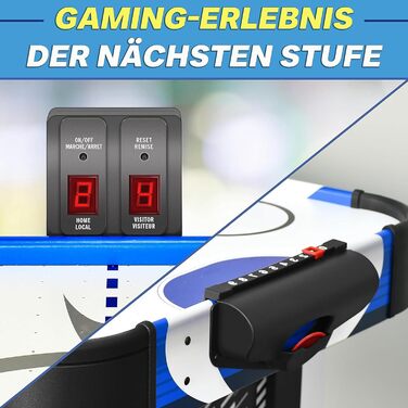 Серенелайф Ейрхокей: стіл для ехокею, ігровий стіл для геймерів, стіл для ехокею, ігри, шайби та шайбелі, міцний стіл для ехокею для дітей та дорослих, повний розмір, блакитно-чорний колір